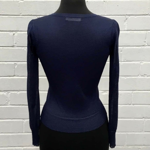 ALANNAH HILL Maybe Baby Blue Sparkly Bow Button Cardi Cropped Cardigan RRP$169 - Picture 3 of 8